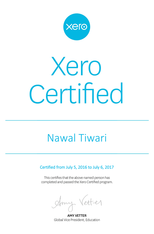 Xero Certificate 2017